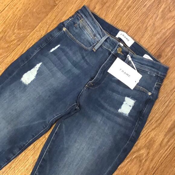 Frame Denim Distressed Le High Skinny Jeans in Hilltop Size 25 - Picture 6 of 14